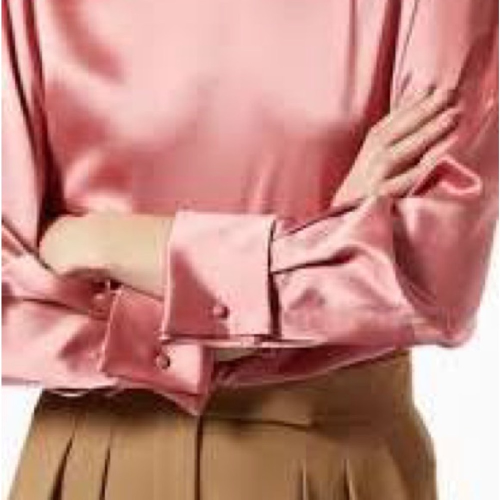 NWT MaxMara Classic Pink Silk Blouse - Picture 3 of 9